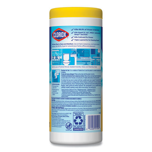 Disinfecting Wipes, 7 X 8, Crisp Lemon, 35-canister