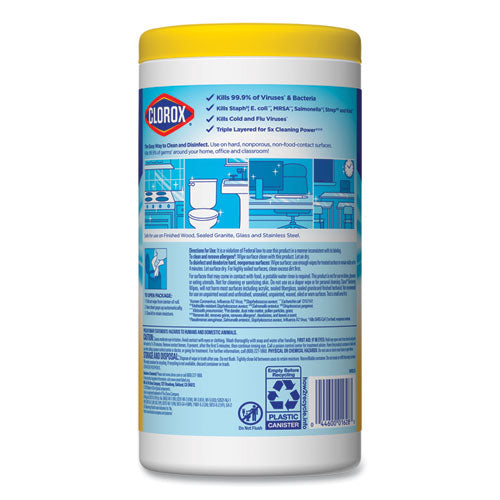 Disinfecting Wipes, 7 X 7 3-4, Crisp Lemon, 75-canister