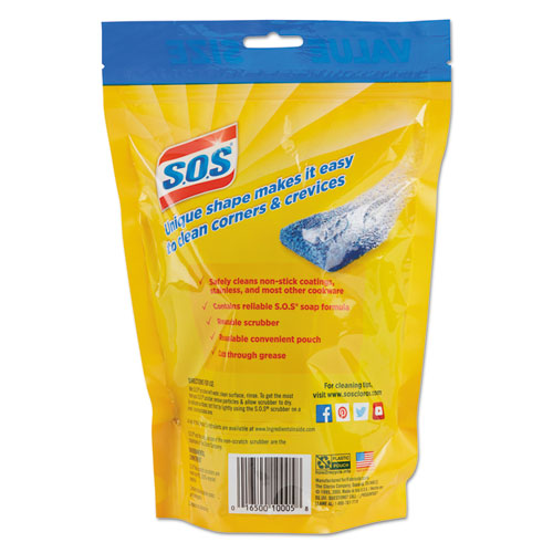 Non-scratch Soap Scrubbers, Blue, 8-pack, 6 Packs-carton