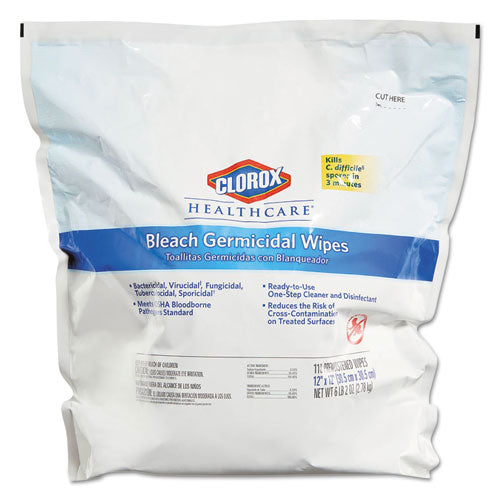 Bleach Germicidal Wipes, 12 X 12, Unscented, 110-bag