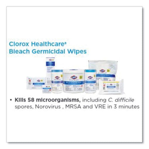 Bleach Germicidal Wipes, 6 X 5, Unscented, 150-canister, 6 Canisters-carton