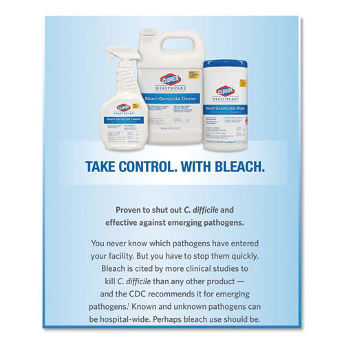 Bleach Germicidal Wipes, 6 X 5, Unscented, 150-canister, 6 Canisters-carton