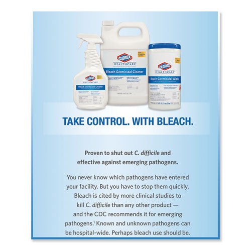 Bleach Germicidal Wipes, 6 X 5, Unscented, 150-canister