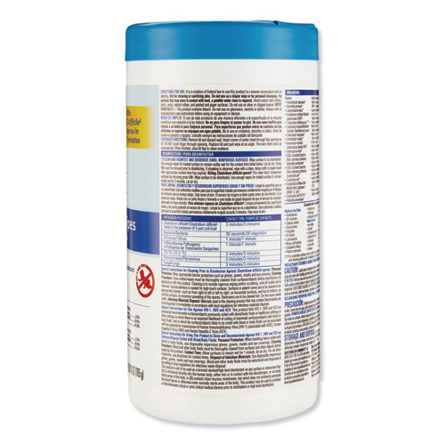 Bleach Germicidal Wipes, 6 X 5, Unscented, 150-canister