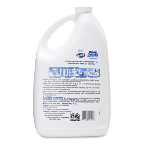 Commercial Solutions Odor Defense Air-fabric Spray, Clean Air Scent, 1 Gal Bottle