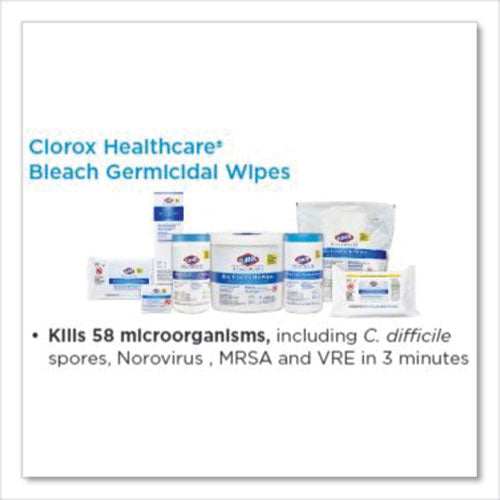 Bleach Germicidal Wipes, 6 3-4 X 9, Unscented, 70-canister