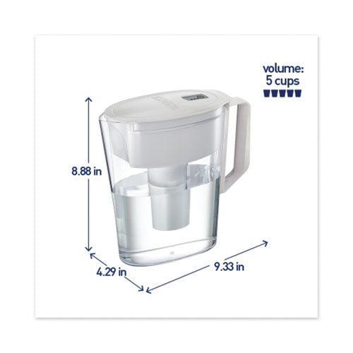 Classic Water Filter Pitcher, 40 Oz, 5 Cups