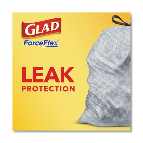 Forceflexplus Tall Kitchen Drawstring Trash Bags, 13 Gal, 0.72 Mil, 23.75" X 24.88", White, 100-box