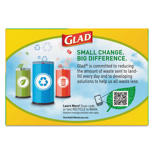 Recycling Tall Kitchen Drawstring Trash Bags, 13 Gal, 0.9 Mil, 24" X 27.38", Clear, 45-box