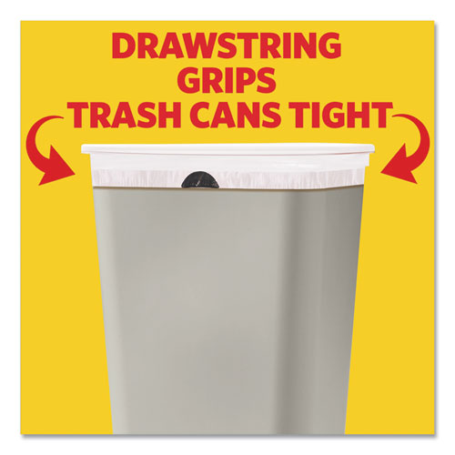 Odorshield Tall Kitchen Drawstring Bags, 13 Gal, 0.95 Mil, 24" X 27.38", White, 240-carton
