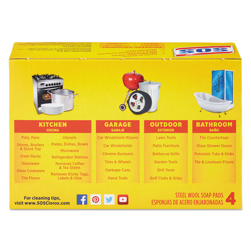 Steel Wool Soap Pad, 4-box, 24 Boxes-carton