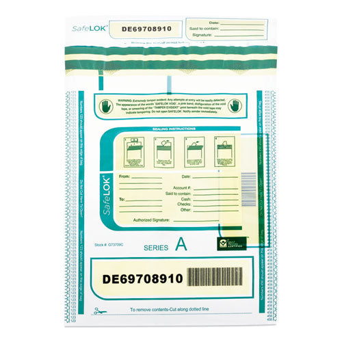 Deposit Bag, 9 X 12, 2 Mil Thick, Plastic, White-gray, 100-pack