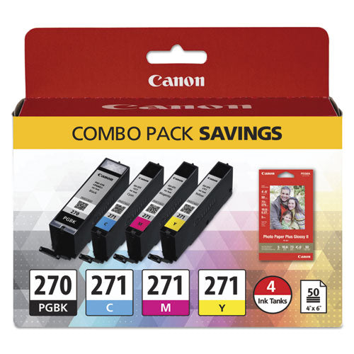 0373c005 (pgi-270-cli-271) Ink-paper Combo, Black-tri-color