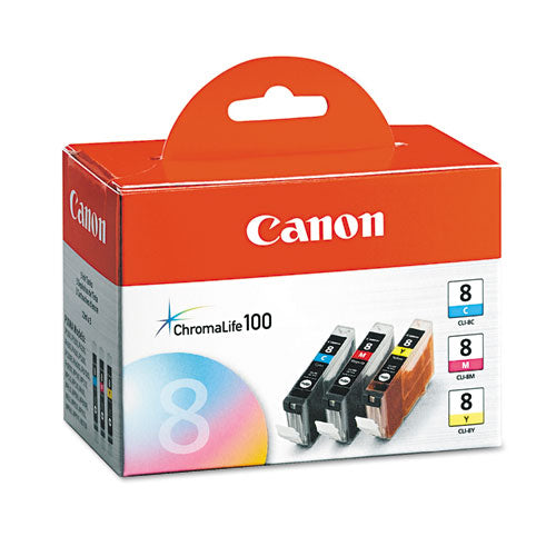 0621b016 (cli-8) Chromalife100+ Ink, 840 Page-yield, Cyan-magenta-yellow