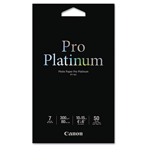 Photo Paper Pro Platinum, 11.8 Mil, 4 X 6, High-gloss White, 50-pack