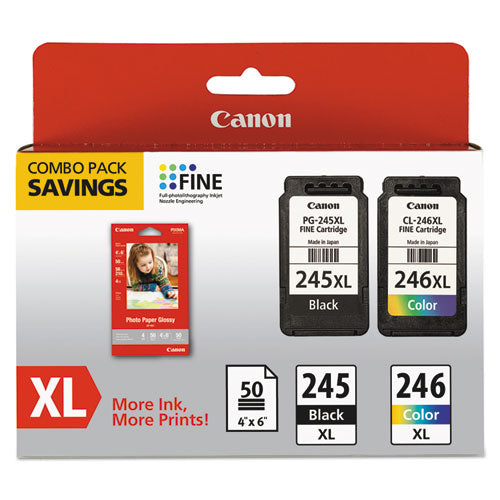 8278b005 (pg-245xl-cl-246xl) Ink & Paper Combo Pack, Black-tri-color