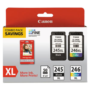 8278b005 (pg-245xl-cl-246xl) Ink & Paper Combo Pack, Black-tri-color