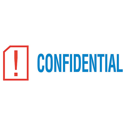 Pre-inked Shutter Stamp, Red-blue, Confidential, 1 5-8 X 1-2