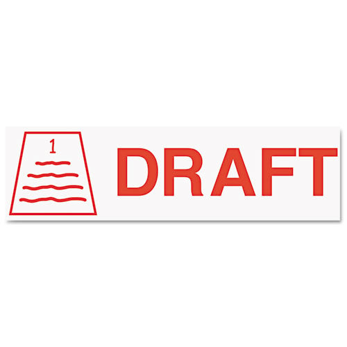 Pre-inked Shutter Stamp, Red, Draft, 1 5-8 X 1-2