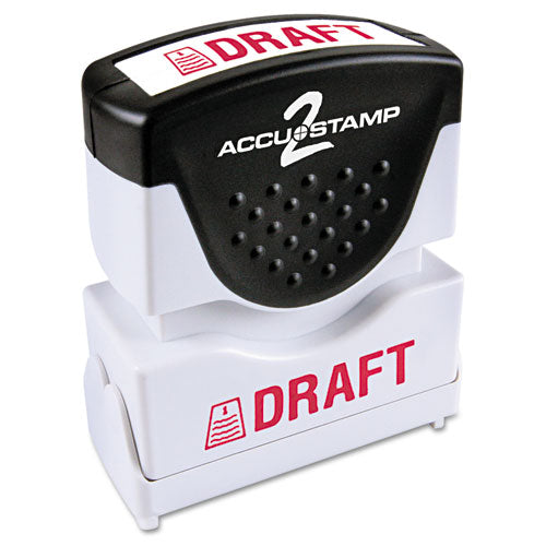 Pre-inked Shutter Stamp, Red, Draft, 1 5-8 X 1-2