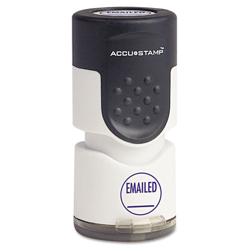 Pre-inked Round Stamp, Emailed, 5-8" Dia, Blue