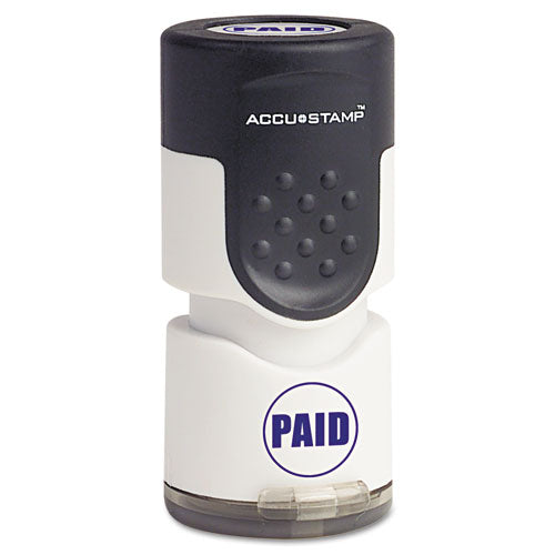 Pre-inked Round Stamp, Paid, 5-8" Dia, Blue