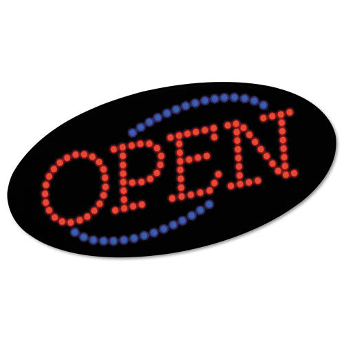 Led Open Sign, 10 1-2: X 20 1-8", Red & Blue Graphics