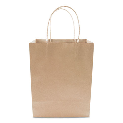 Premium Shopping Bag, 8" X 10.25", Brown Kraft, 50-box