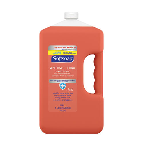 Antibacterial Liquid Hand Soap Refill, Crisp Clean, Pink, 1gal Bottle, 4-carton