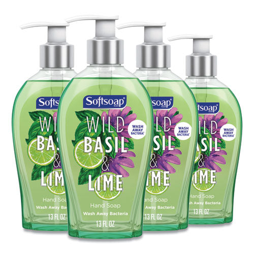 Premium Liquid Hand Soap, Basil And Lime, 13 Oz, 4-carton