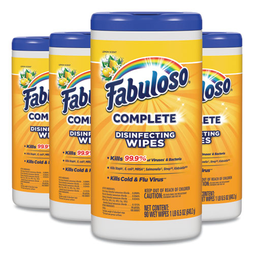 Multi Purpose Wipes, Lemon, 7 X 7, 90-canister, 4 Canisters-carton
