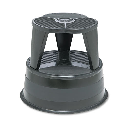 Kik-step Steel Step Stool, 2-step, 350 Lb Capacity, 16" Dia. X 14.25h, Black