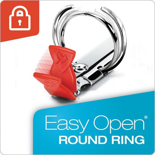 Premier Easy Open Clearvue Locking Round Ring Binder, 3 Rings, 1.5" Capacity, 11 X 8.5, Black