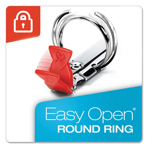 Premier Easy Open Clearvue Locking Round Ring Binder, 3 Rings, 3" Capacity, 11 X 8.5, White