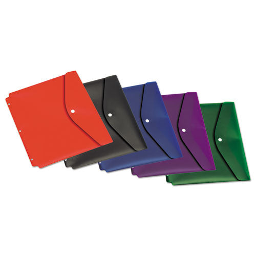 Dual Pocket Snap Envelope, 11 X 8 1-2, Assorted Colors, 5-pack