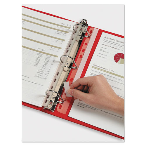 Hold It Binder Insert Strips, 3-4 X 11, Self-adhesive, Punched, Clear, 25-pack