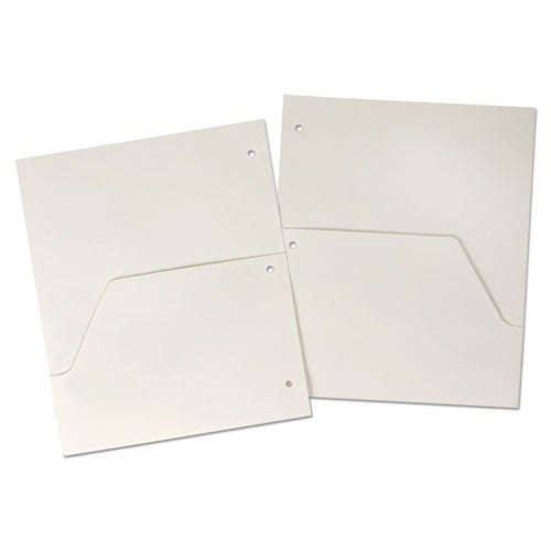 Double Pocket Dividers For Ring Binders, 11 X 8.5, White, 5-pack