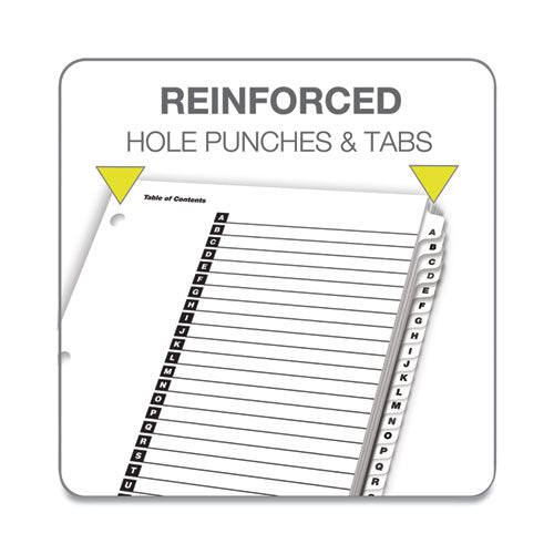 Onestep Printable Table Of Contents And Dividers, 26-tab, A To Z, 11 X 8.5, White, 1 Set