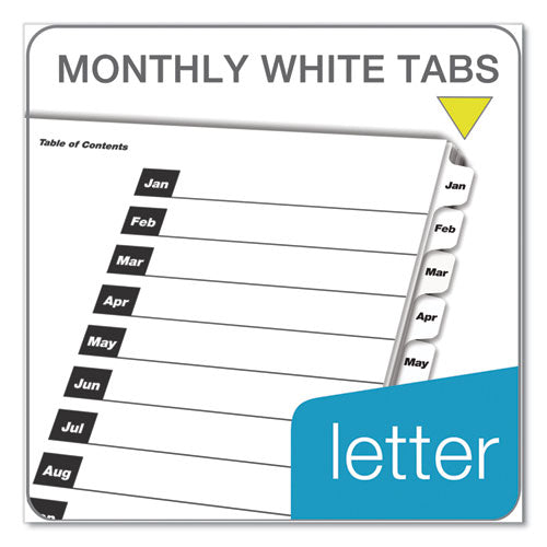 Onestep Printable Table Of Contents And Dividers, 12-tab, Jan. To Dec., 11 X 8.5, White, 1 Set
