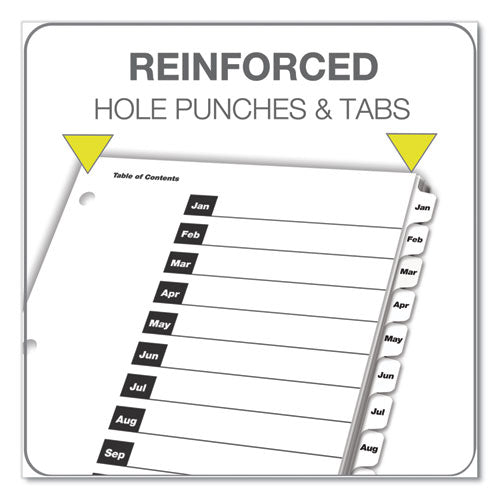 Onestep Printable Table Of Contents And Dividers, 12-tab, Jan. To Dec., 11 X 8.5, White, 1 Set