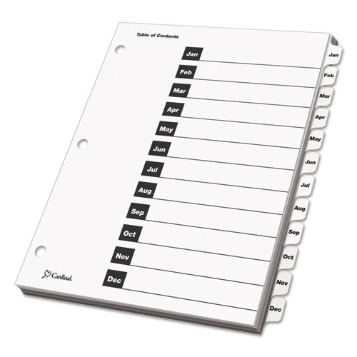 Onestep Printable Table Of Contents And Dividers, 12-tab, Jan. To Dec., 11 X 8.5, White, 1 Set