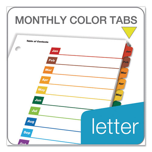 Onestep Printable Table Of Contents And Dividers, 12-tab, Jan. To Dec., 11 X 8.5, White, 1 Set