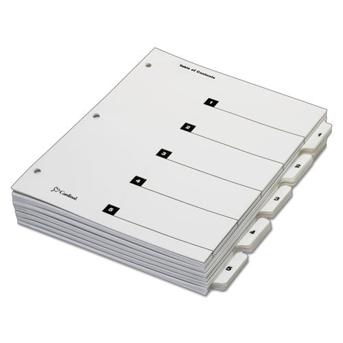 Quickstep Onestep Printable Table Of Contents And Dividers, 5-tab, 1 To 5, 11 X 8.5, White, 24 Sets