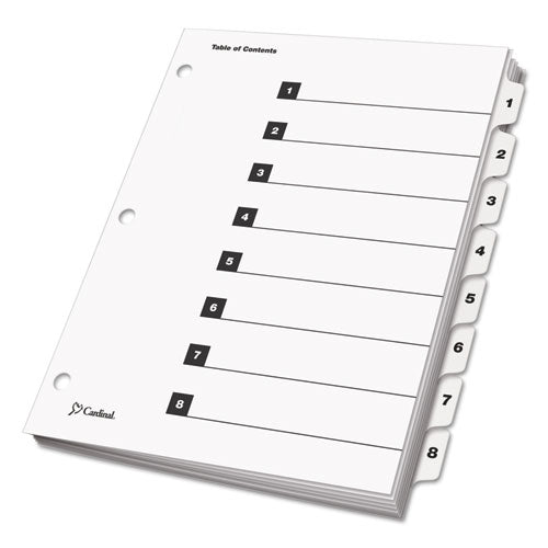 Onestep Printable Table Of Contents And Dividers, 8-tab, 1 To 8, 11 X 8.5, White, 1 Set