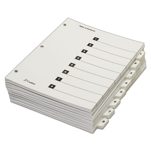 Quickstep Onestep Printable Table Of Contents And Dividers, 8-tab, 1 To 8, 11 X 8.5, White, 24 Sets