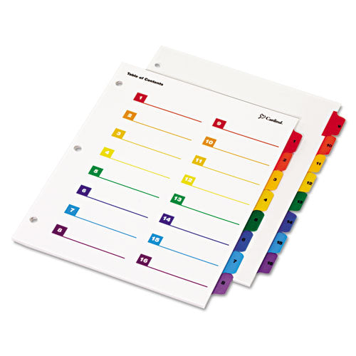 Onestep Printable Table Of Contents And Dividers - Double Column, 16-tab, 1 To 16, 11 X 8.5, White, 1 Set