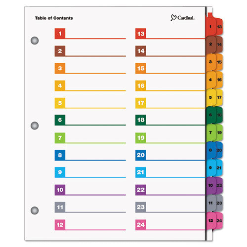 Onestep Printable Table Of Contents And Dividers - Double Column, 16-tab, 1 To 16, 11 X 8.5, White, 1 Set