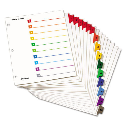 Onestep Printable Table Of Contents And Dividers, 10-tab, 1 To 10, 11 X 8.5, White, 6 Sets