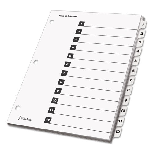 Onestep Printable Table Of Contents And Dividers, 12-tab, 1 To 12, 11 X 8.5, White, 1 Set
