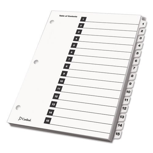 Onestep Printable Table Of Contents And Dividers, 15-tab, 1 To 15, 11 X 8.5, White, 1 Set